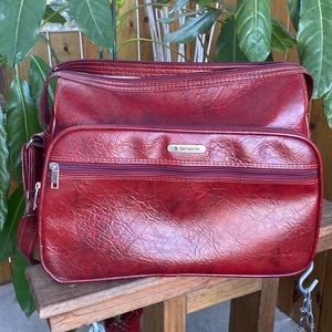Samsonite Silhouette Il Vintage Burgundy Luggage Carry-On Travel Bag Vinyl